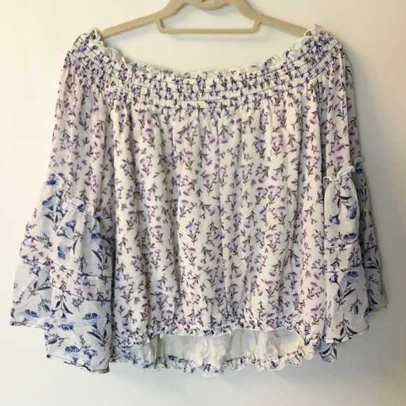 NWT Free People Rose Valley Off the Shoulder Floral Blouse - S - Picture 5 of 7
